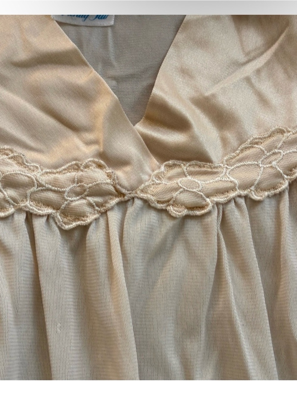 Vanity Fair Navy Sleeveless Nightdress with Embroidered Trim - Picture 3 of 7